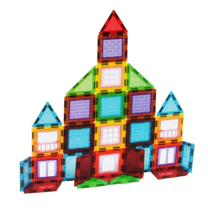 Магнитен конструктор MalPlay Magnetic Tiles, 45 части